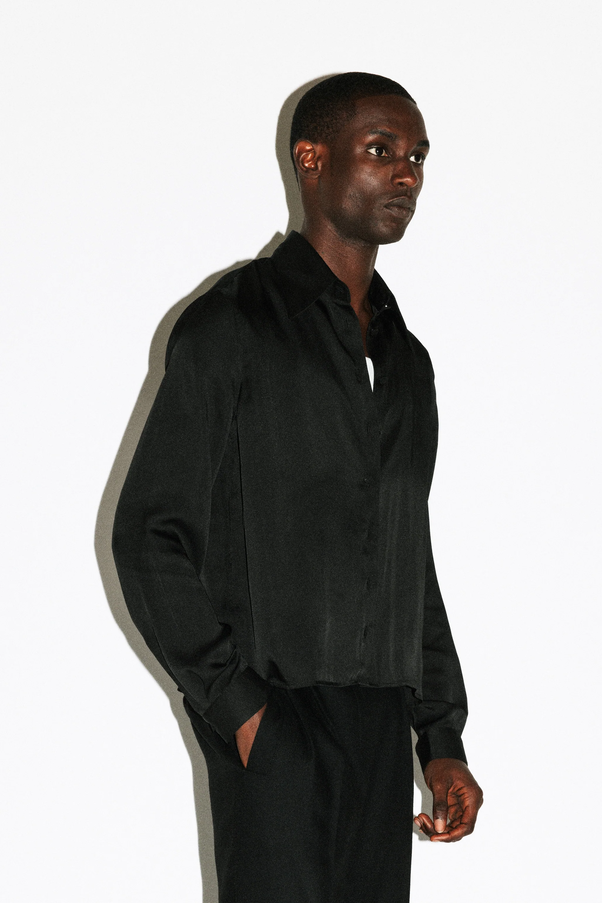 Bedford Fluid Gloss Satin Shirt - Image 3