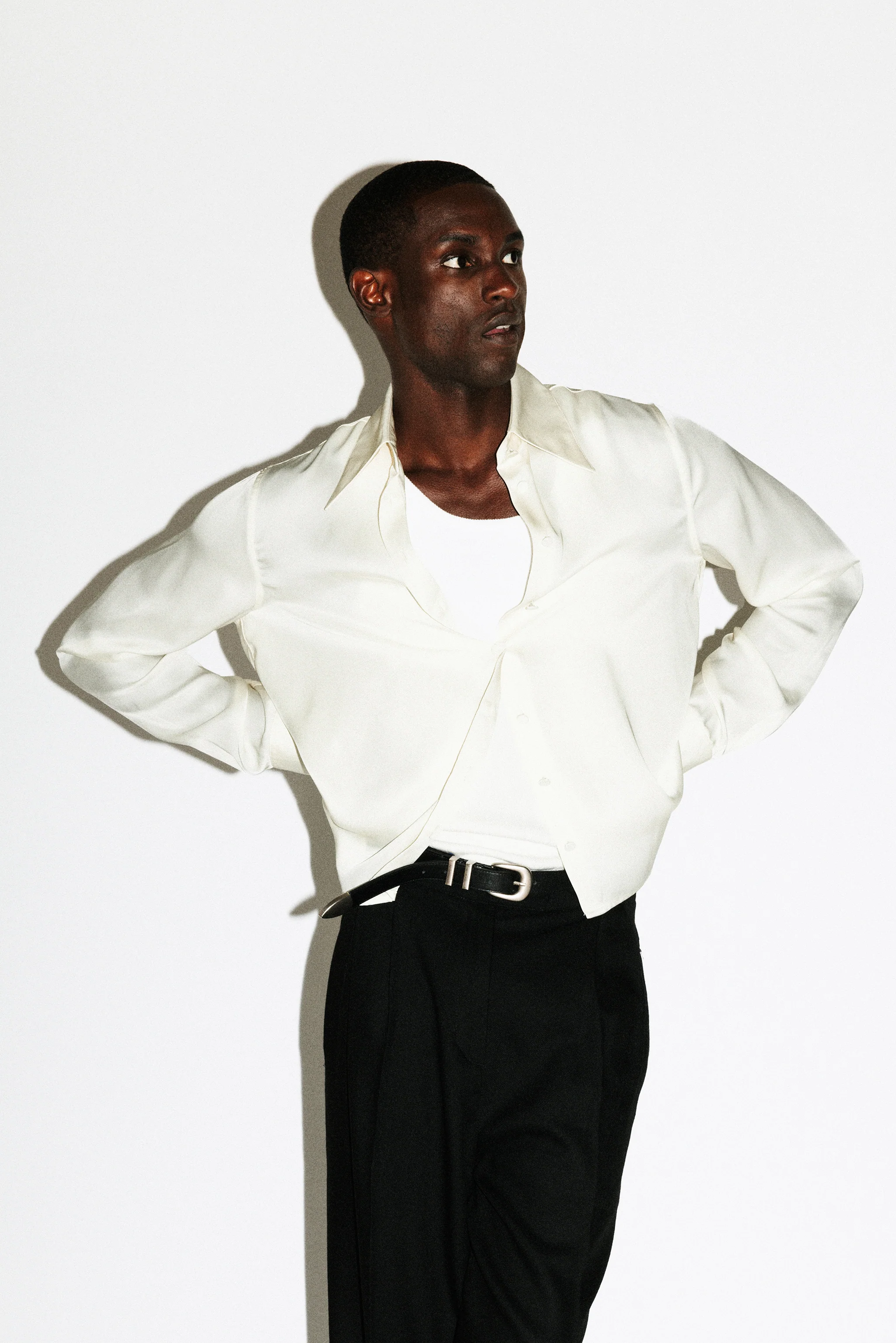 Bedford Fluid Gloss Satin Shirt - Image 7