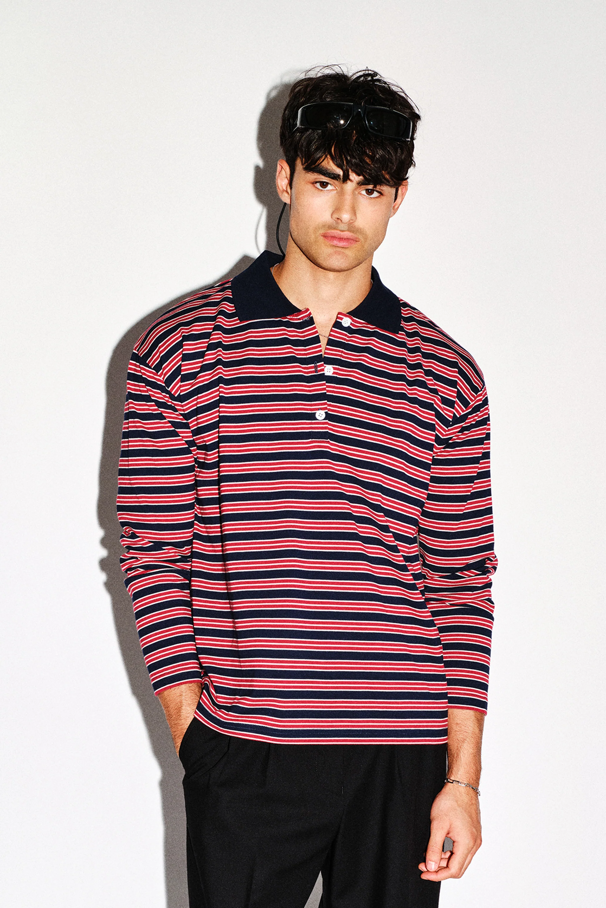 Elwyn Oversized Long Sleeve Polo - Image 14