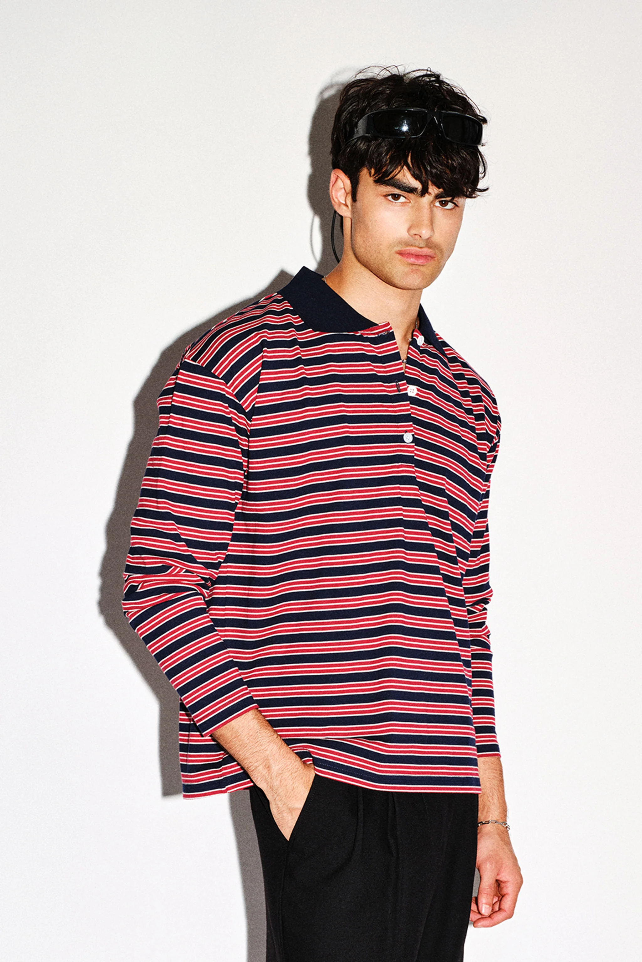 Elwyn Oversized Long Sleeve Polo - Image 15