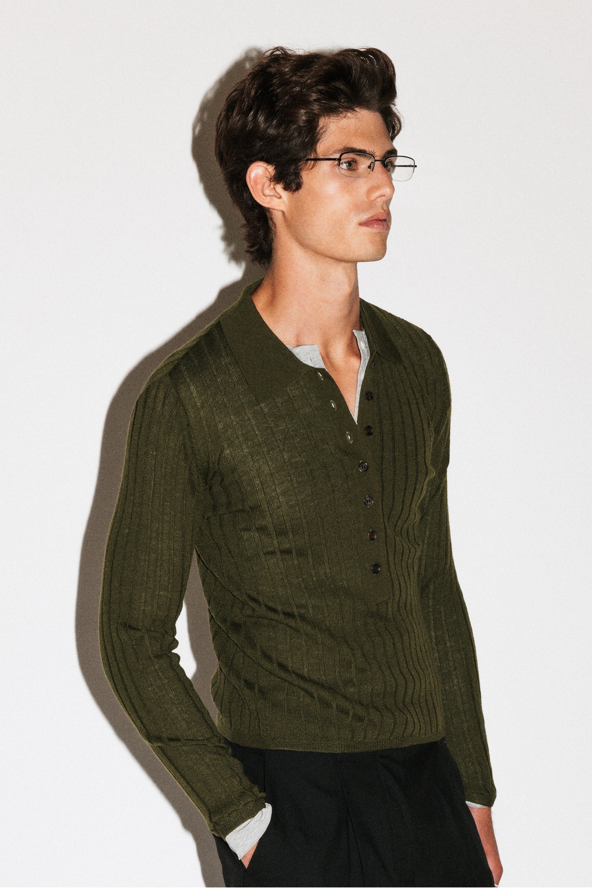 Harland Ribbed Knit Polo - Image 14