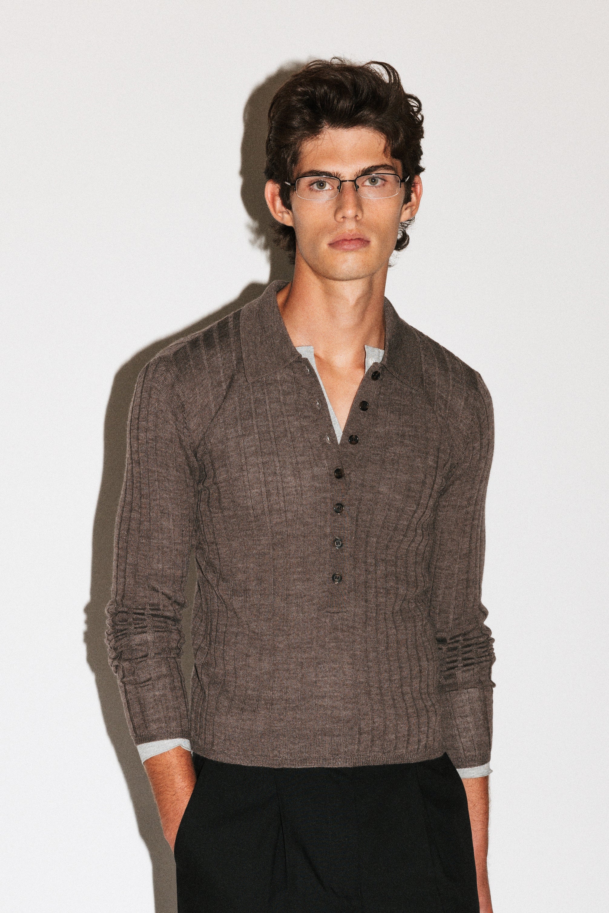 Harland Ribbed Knit Polo - Image 21