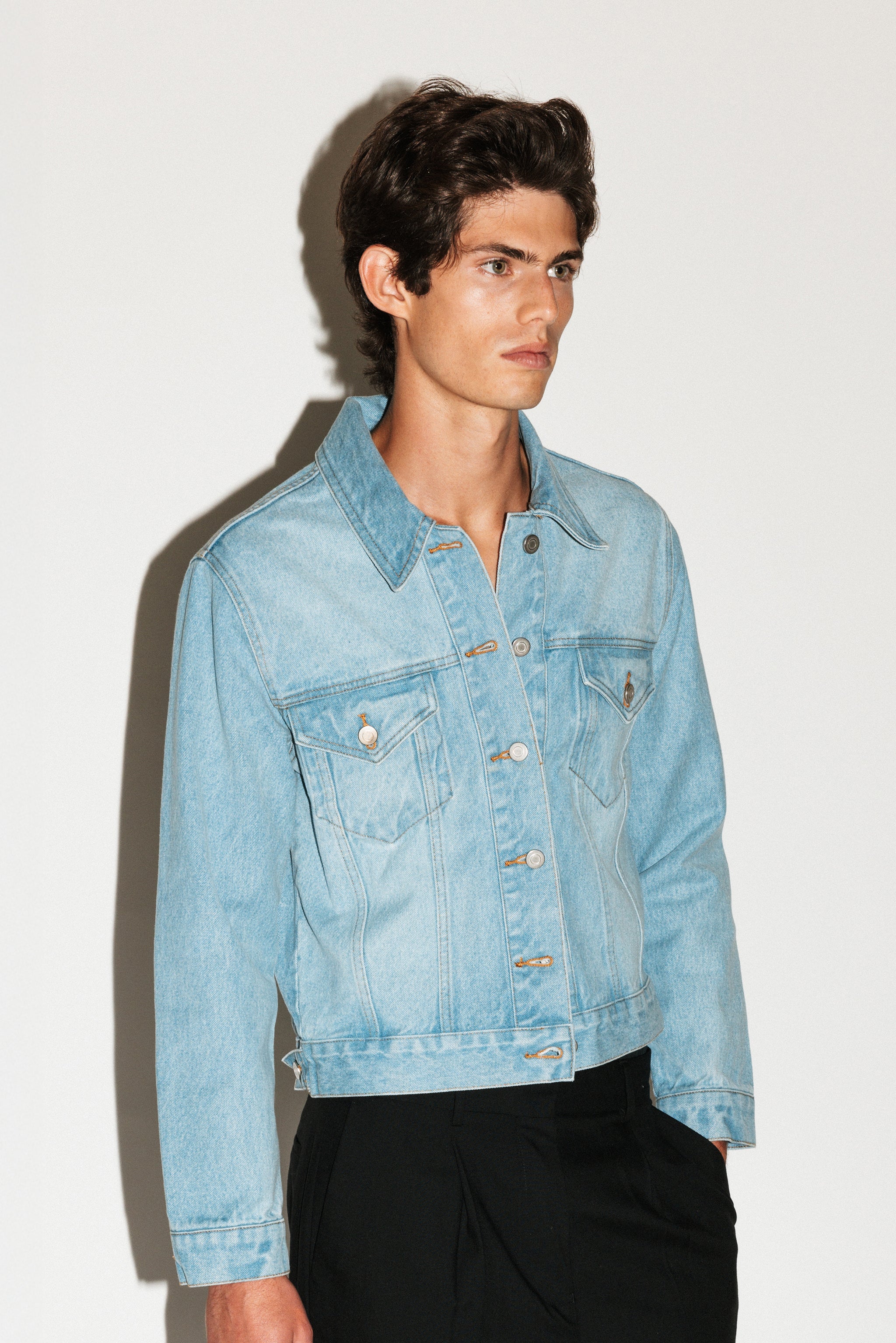 Runyon Fitted Western Denim Jacket - Image 14