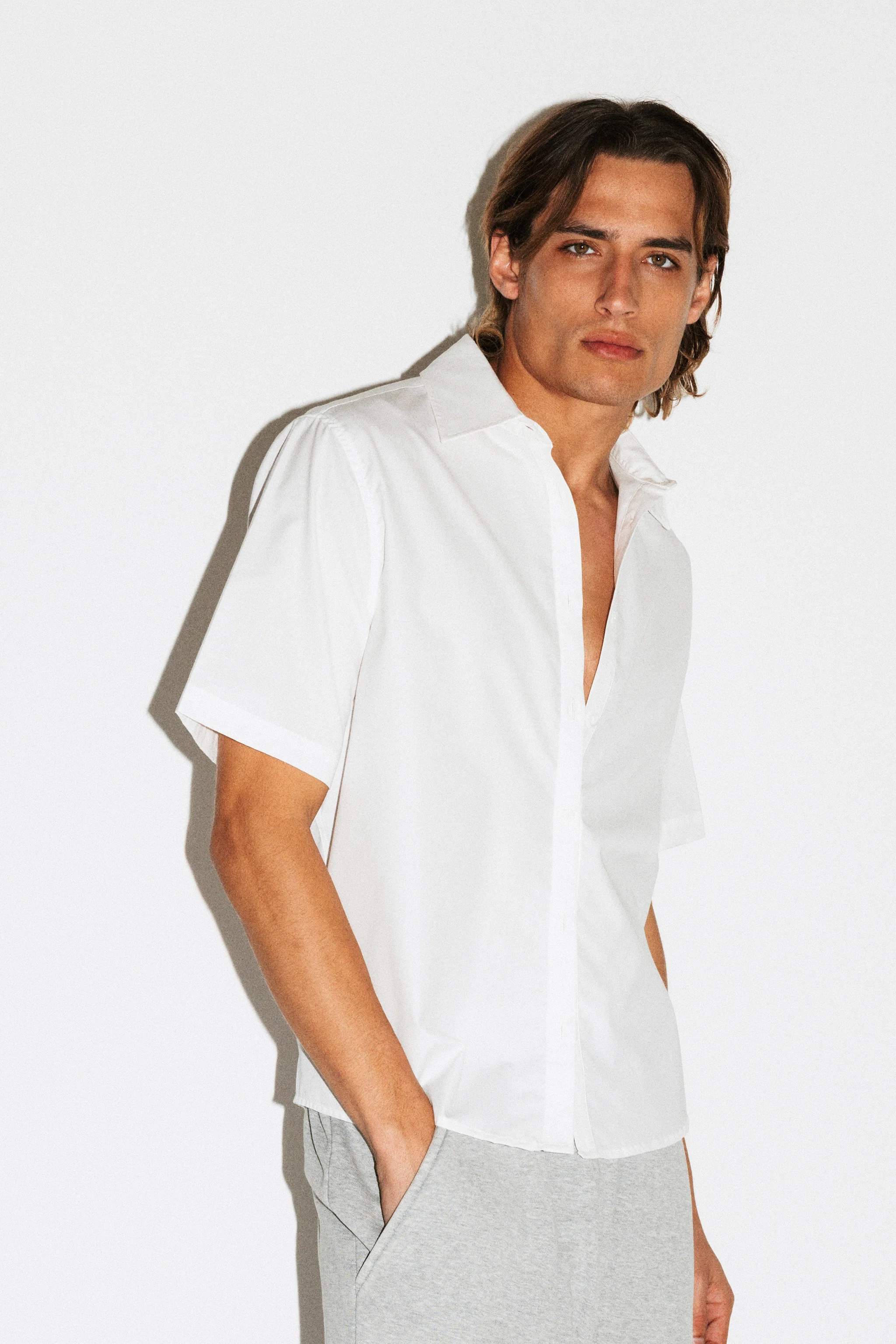 Zephyr Boxy Short-Sleeve Button Up Shirt - Image 3